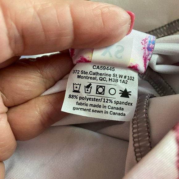 Fashioning Art Pink Watercolor Print Leggings Sz XS Athleisure Artsy Barbiecore - Picture 6 of 8